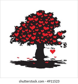 valentine's tree with hearts