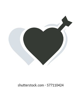valentines two heart arrow