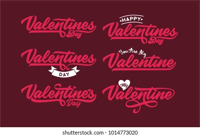 Valentines typography lettering 