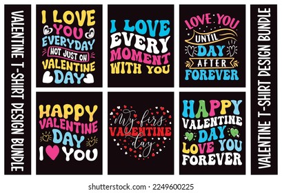 

Valentines Typography  T-shirt Design Bundle.