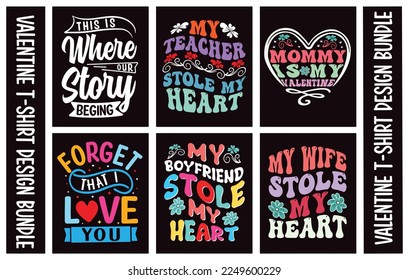 

Valentines Typography  T-shirt Design Bundle.