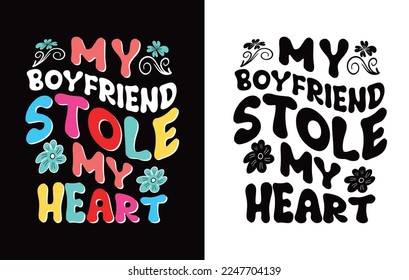 Vector de diseño de camisetas de Valentines Typography.
