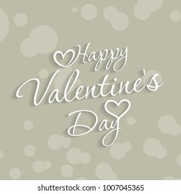 Valentine's typogrpahic card with grey background