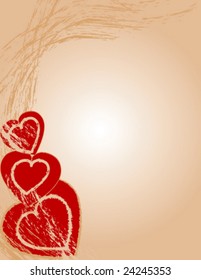 A valentines vector background with hearts