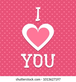 Valentines vector background. I love you card. Seamless hearts pattern.