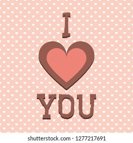Valentines vector cute background. I love you card. Seamless hearts pattern