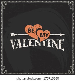 valentines vector day grunge cheerful valentine's day typographical vector holiday postcard chalkboard filth scene ideal for various user design valentines vector day grunge happy love classic team ri