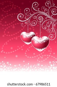 Valentine's vector illustration, Christmas background. EPS8, all parts closed, possibility to edit.