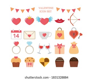 Valentine's vector illustration . heart .  icon set .
