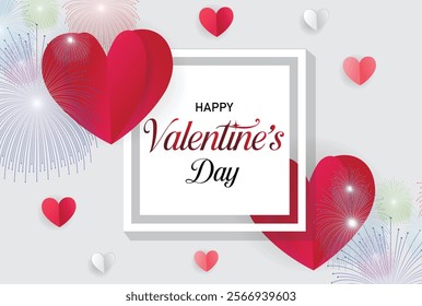 Valentine's vector poster set design. Happy valentine's day background collection for hearts day card design. Vector illustration.
