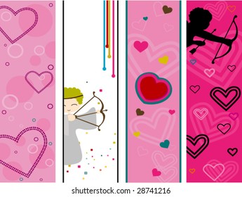 Valentines Vertical Banner - Vector