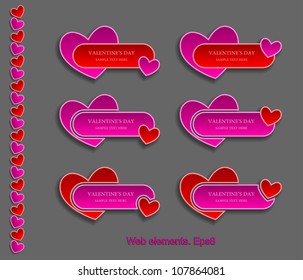 Valentines web element design, Valentines day, vector, website