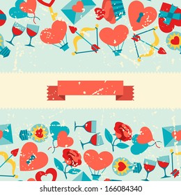 Valentine's and Wedding seamless pattern.