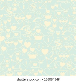 Valentine's and Wedding seamless pattern.