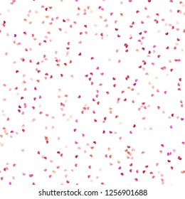 Valentines, Womens, Mothers day seamless red and pink paper hearts confetti with shadow template. EPS 10