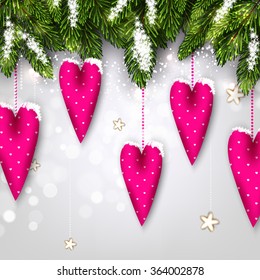 Valentine's wreath or garland made of hearts 