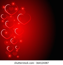 Valentin's background with red hearts