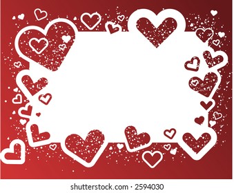 Valentins Day background with heart shape and white blank spase