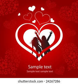 Valentin`s Day card with hearts 3