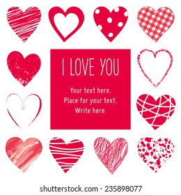 Valentin's Day card, hearts background