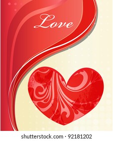  Valentin`s Day Card With Hearts, Vector Illustration