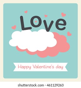Valentin's day card in pastel style.