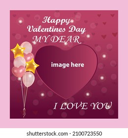 Valentin's day flyer vector file 