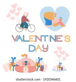 Valentin's day set for card.