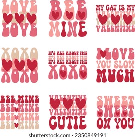 Valentins retro svg design bundle and eps file