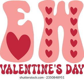 Valentins retro svg design and eps file