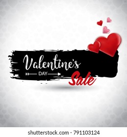 Valentin's sale banner with simple background