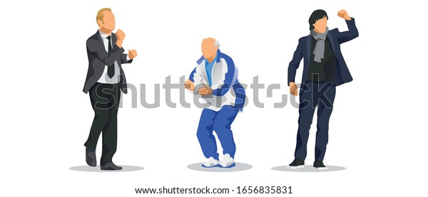 Valery Lobanovsky Mario Zagallo Joachim Low Stock Vector Royalty Free 1656835831