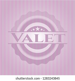 Valet badge with pink background