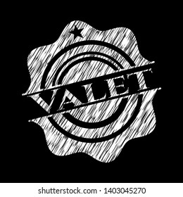 Valet with chalkboard texture. Vector Illustration. Detailed.