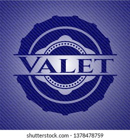 Valet emblem with denim texture
