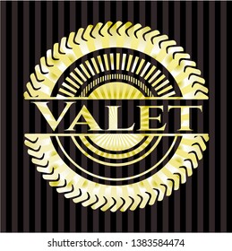 Valet gold emblem or badge. Vector Illustration. Detailed.