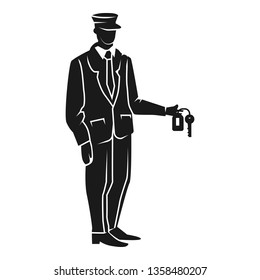 Valet hand key icon. Simple illustration of valet hand key vector icon for web design isolated on white background