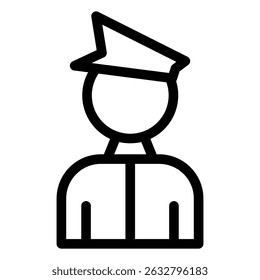 Valet icon Black and white outline vector