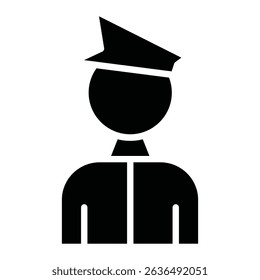 Valet icon Flat outline fill black and white