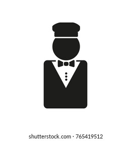 Valet icon. Flat solid pictogram isolated on white background. Concierge symbol, logo illustration. Vector graphics