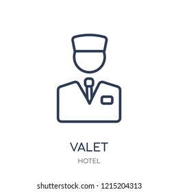 Valet icon. Valet linear symbol design from Hotel collection. Simple outline element vector illustration on white background.