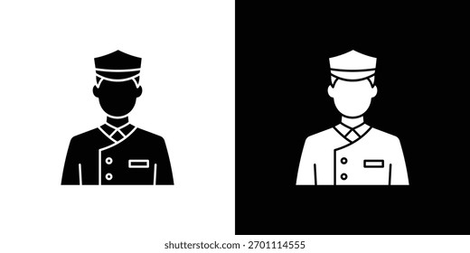 Vector de silueta de icono de valet en colores negros. estilo de diseño de logotipo de símbolo plano