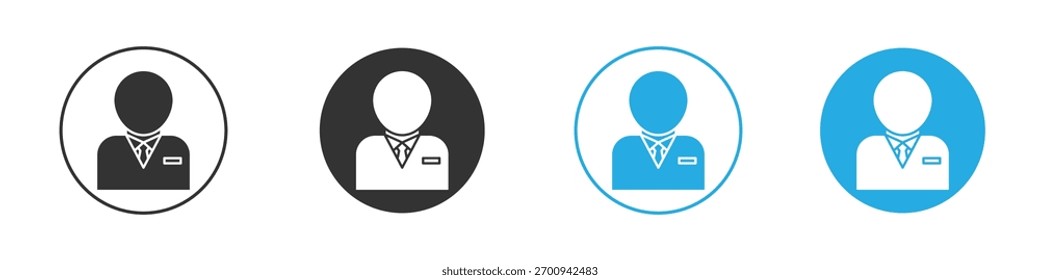 Valet-Symbol, flacher Stil auf weißem Hintergrund.