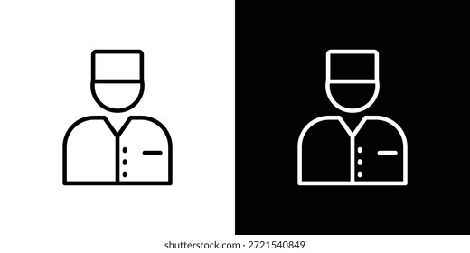 Icono de valet en estilo lineal delgado de trazo de moda.