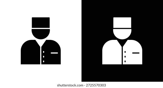 Icono de valet en estilo lineal delgado de trazo de moda.