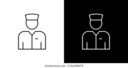 Esquema del logotipo del icono del valet. Vectores de línea delgada