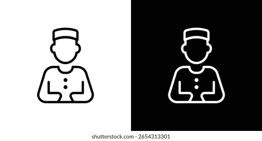 Iconos de valet en estilo de línea. Trazos editables en blanco y negro