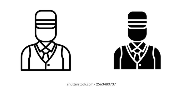 Valet icons in outline and fill. vector illustration for ui.