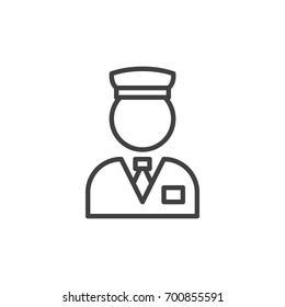 Valet Line Icon, Outline Vector Sign, Linear Style Pictogram Isolated On White. Concierge Symbol, Logo Illustration. Editable Stroke. Pixel Perfect Vector Graphics