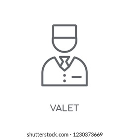 Valet linear icon. Modern outline Valet logo concept on white background from Hotel and Restaurant collection. Suitable for use on web apps, mobile apps and print media.